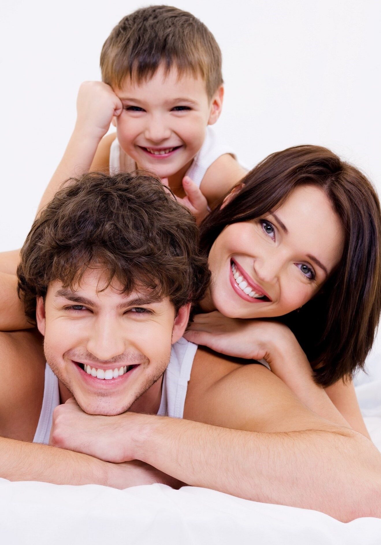 Faces of the Happy and joyful family people